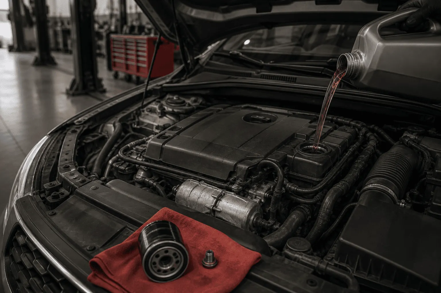 Oil Change & Lube being carried out at Prime Lube in Surrey, BC